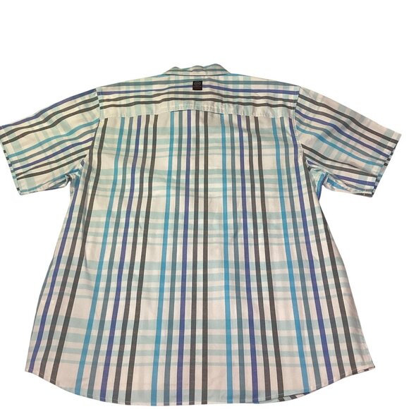 Wrangler Men's All Terrain Gear Horizon Short SL Shirt Size XL White Blue New - Picture 2 of 3